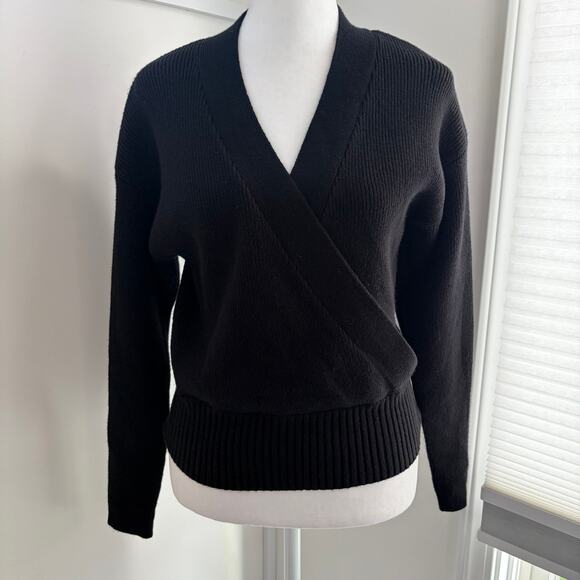 Modern Citizen Marlowe NWT Black Wrap Sweater Small Stitch Fix V-Neck - Picture 2 of 10